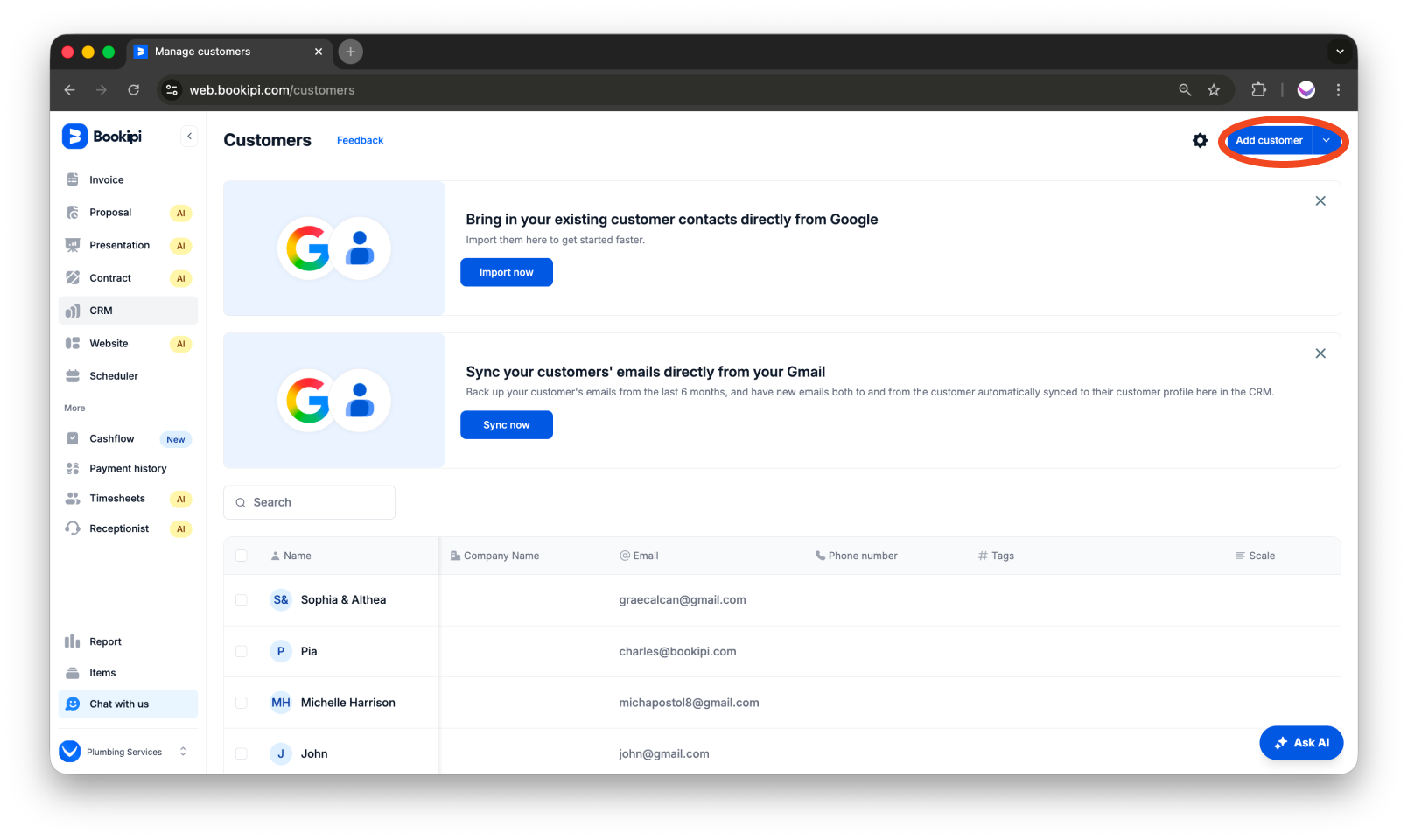 Invoice Web V2 - How to add a customer to the customer detail screen - 4