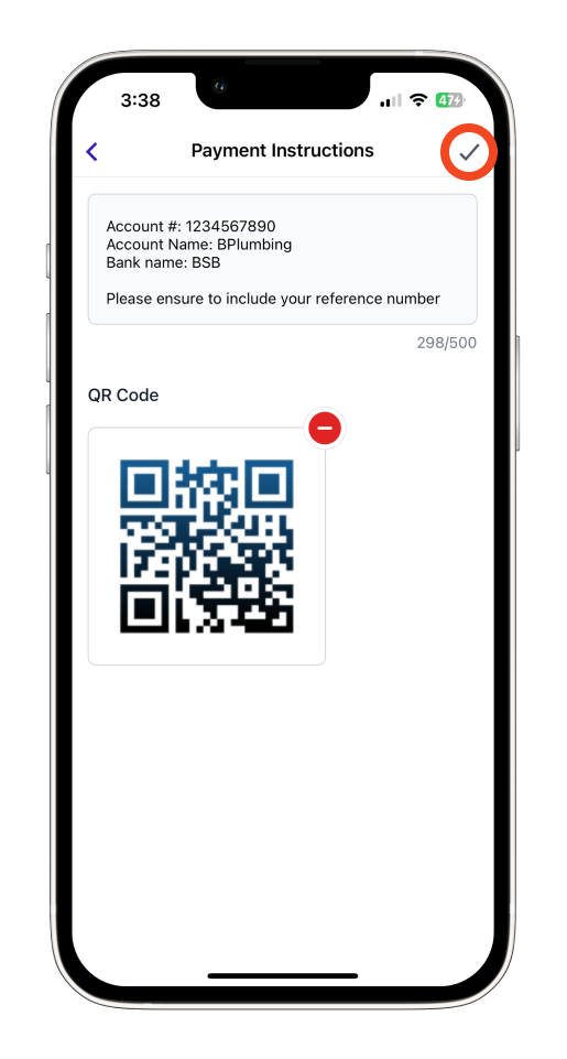 Invoice Mobile App - How to add bank payment details to invoices - 6