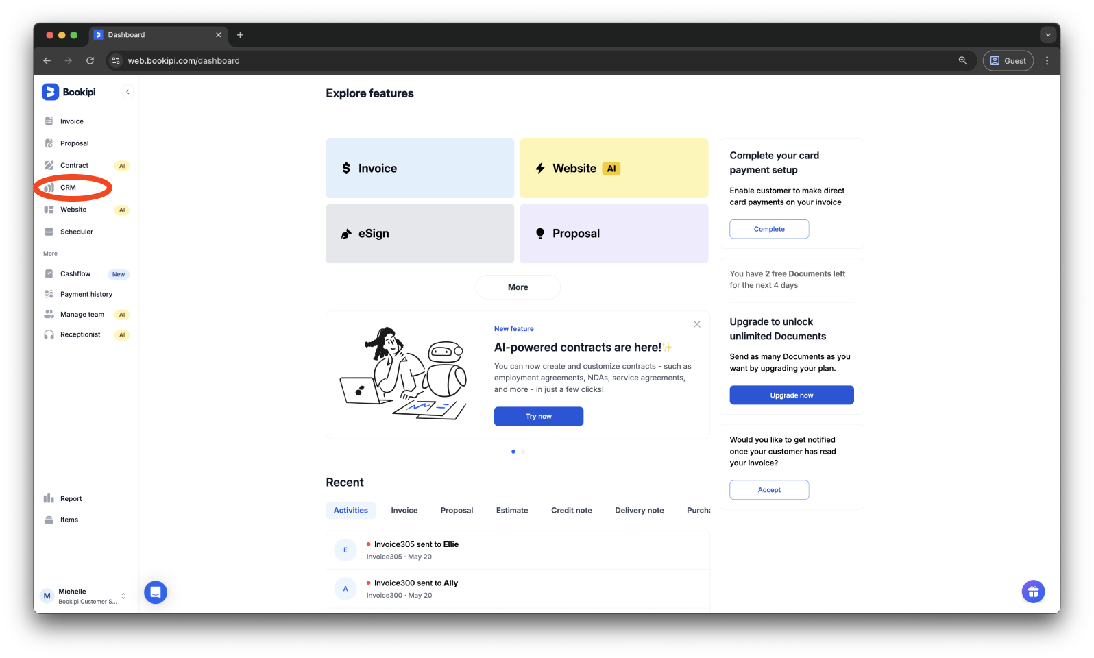 Invoice Web V2 - How to add a private note through the customer detail screen on the Web App - 1