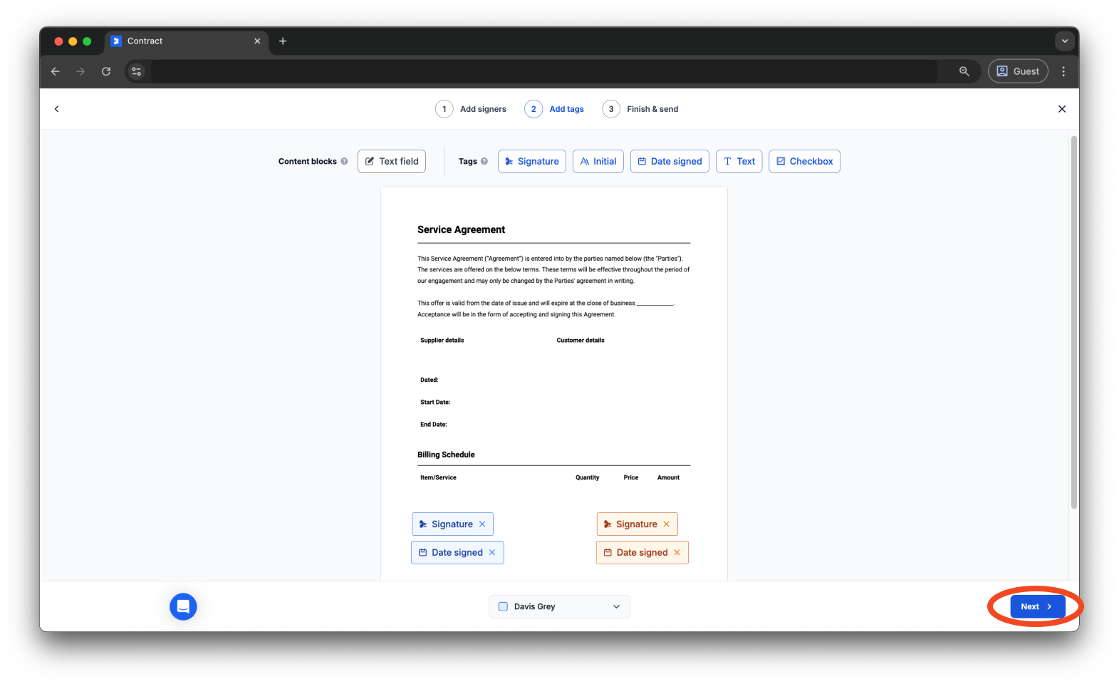 Bookipi eSign - How to create an eSign document from an existing template using Bookipi eSign - 16
