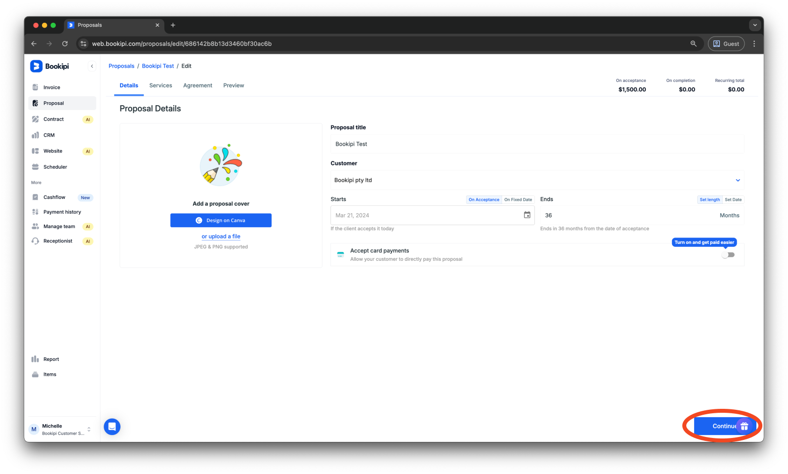 Bookipi Proposal Maker - How to duplicate a proposal on the Web App - 7