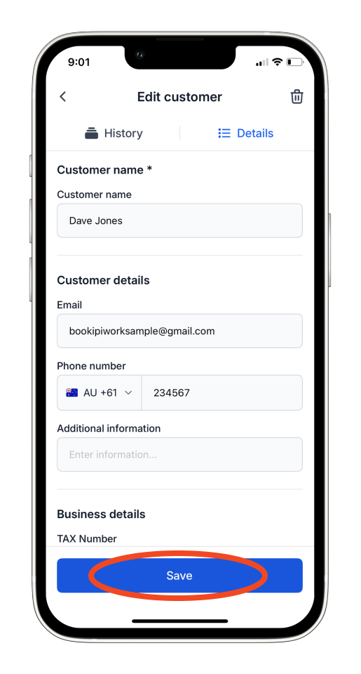 Invoice Mobile App - How to add, edit and delete a customer - 11