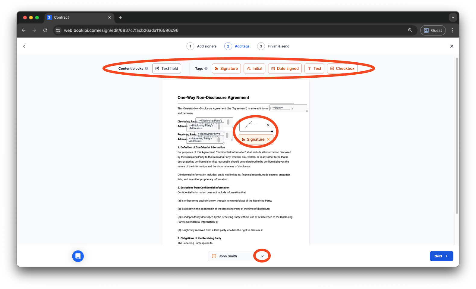 Uncategorized - How to add an access code to your Bookipi eSign document - 9