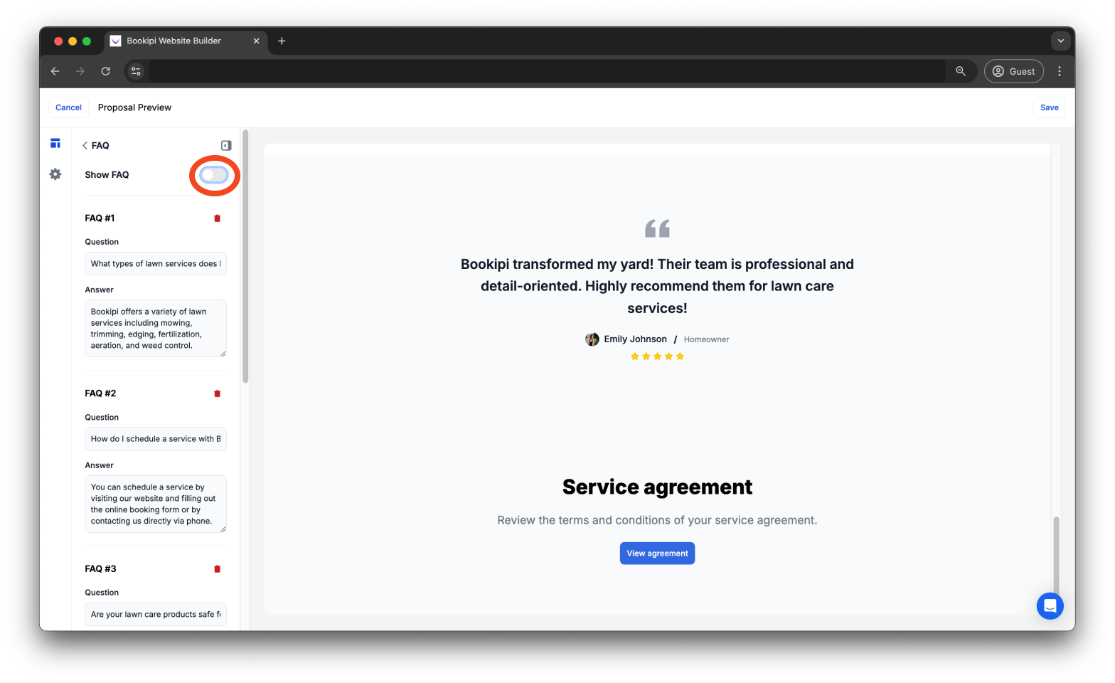 Uncategorized - How to enable/disable FAQs on Proposal AI - 10