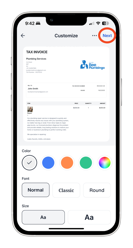 Uncategorized - How to set up a Recurring Invoice in the Bookipi Mobile App - 12