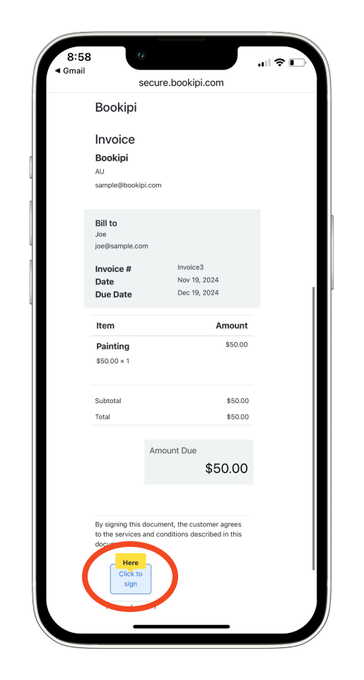 Invoice Mobile App - How to get a customer to sign an invoice - 6