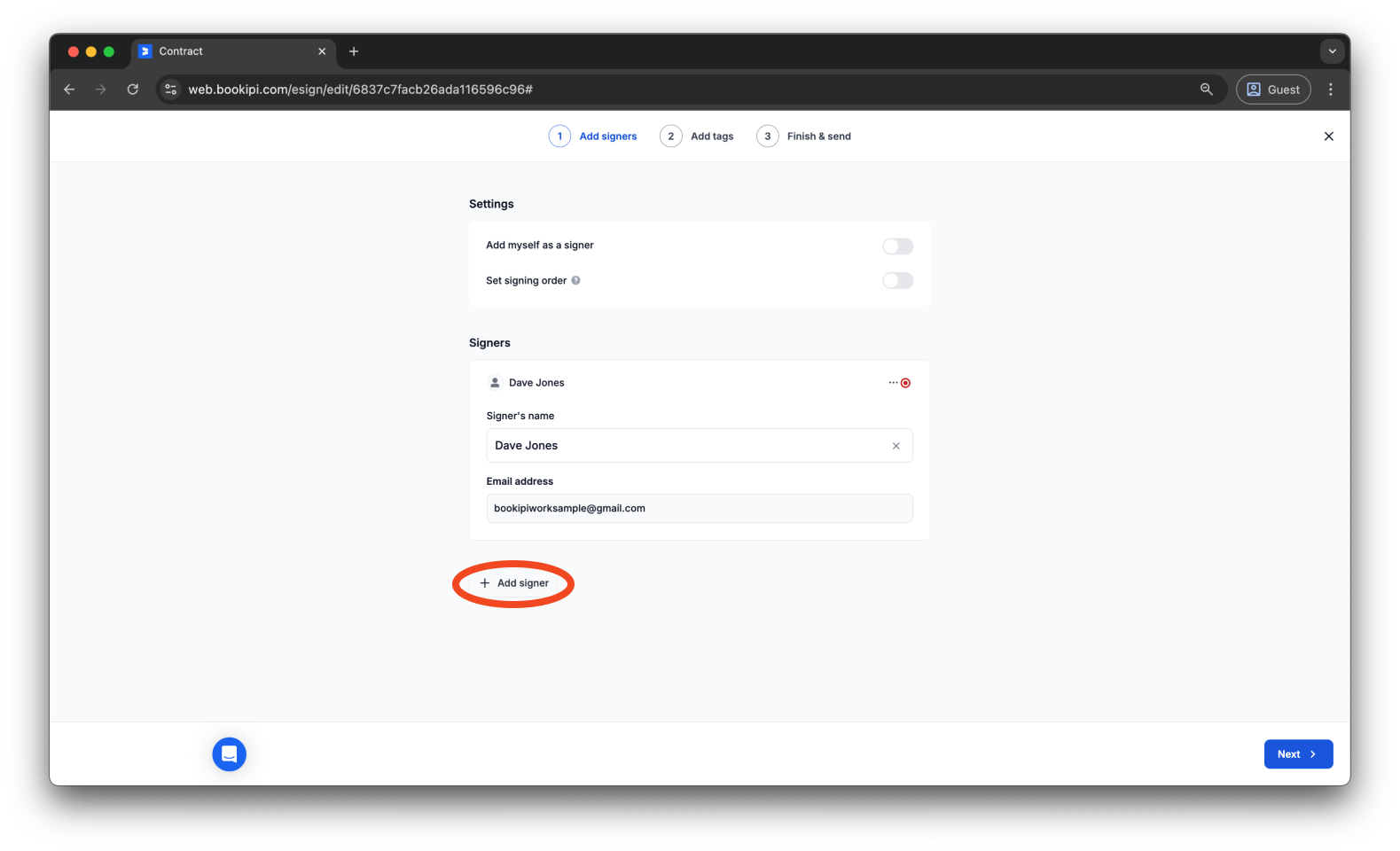 Uncategorized - How to set a signing order in your Bookipi eSign document - 3