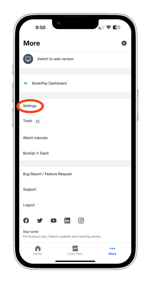 Invoice Mobile App - How to change the currency on the Mobile App - 2