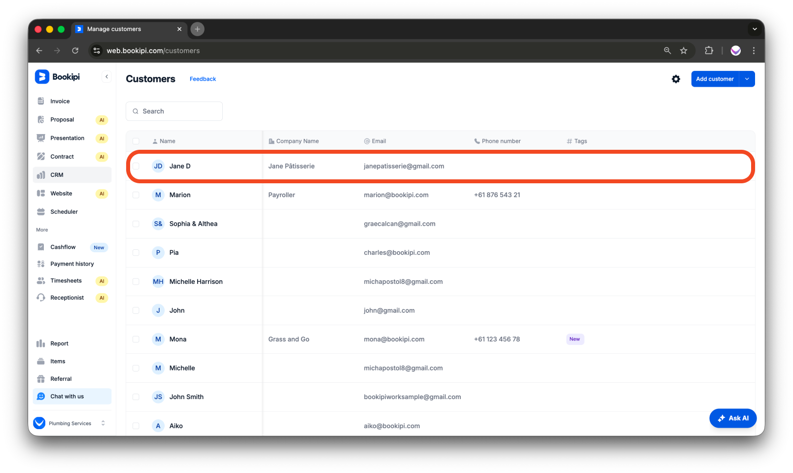 Invoice Web V2 - How to create, edit, copy and delete a customer - 9