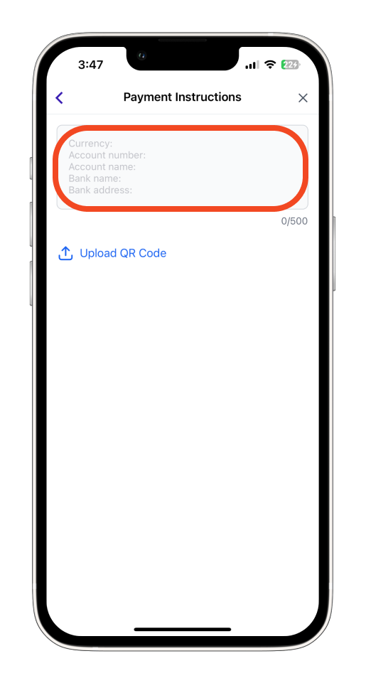 Invoice Mobile App - How to add bank payment details to invoices - 4