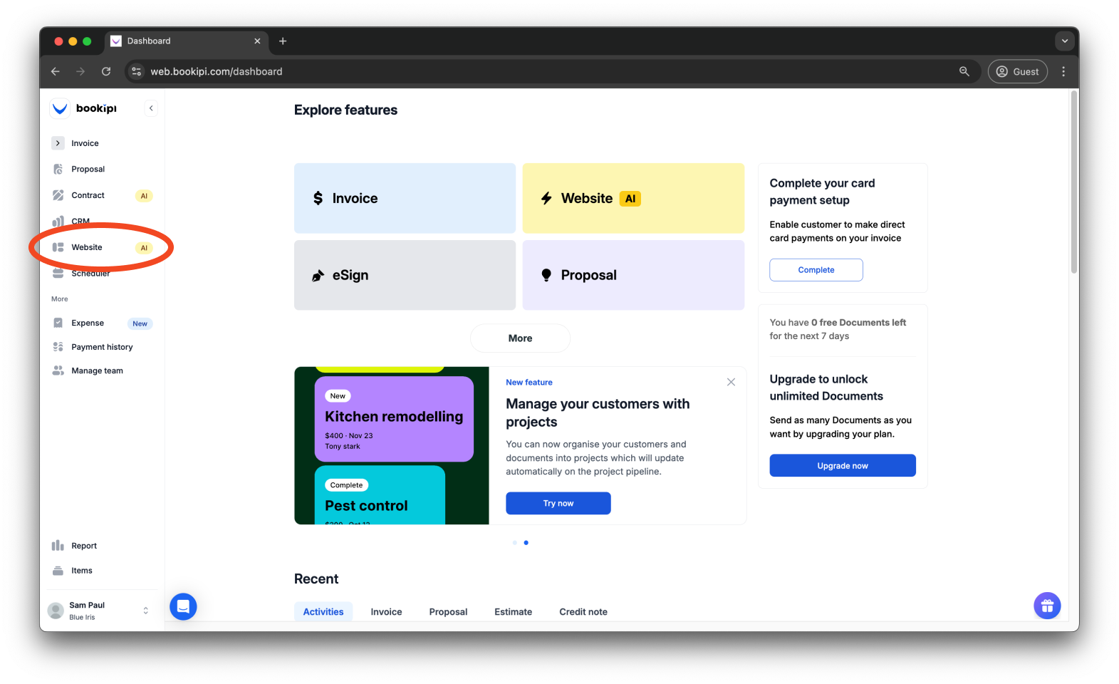 Bookipi AI Website Builder - How to add, edit, and disable your header site name in Bookipi AI Website Builder - 1