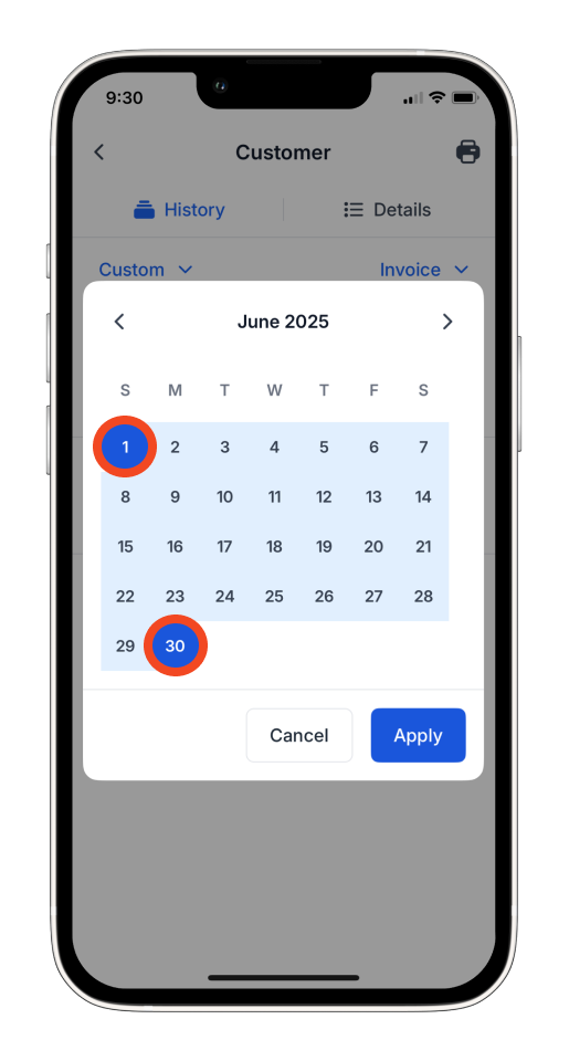 Invoice Mobile App - How to create and send a customer statement - 14