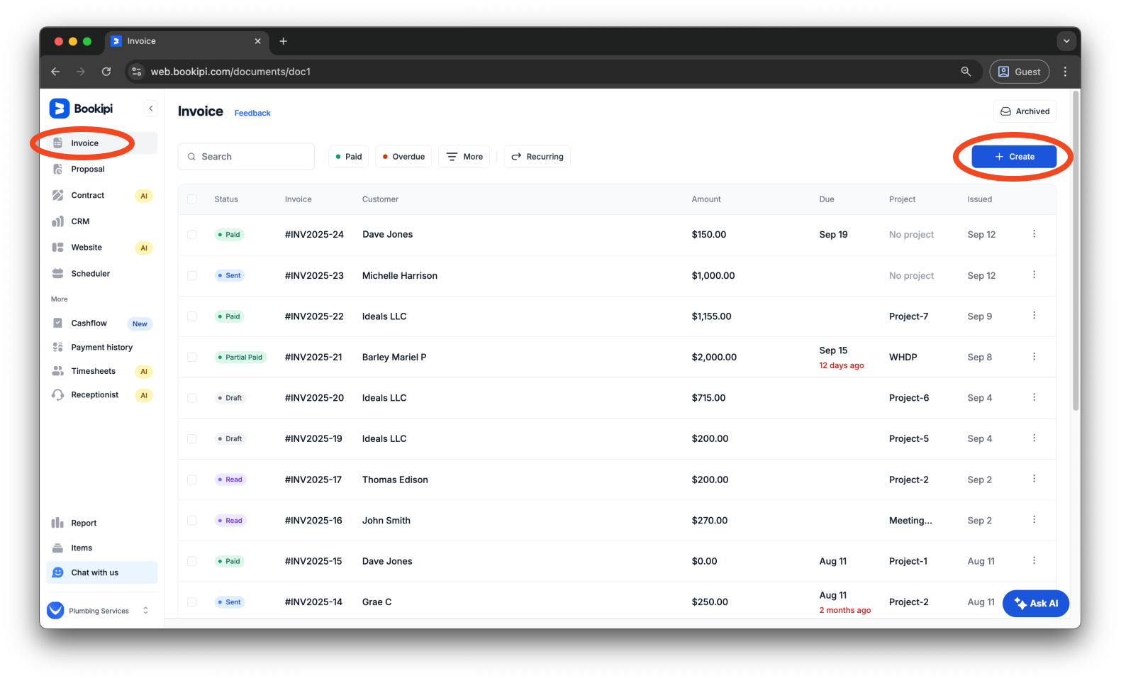 Invoice Web V2 - How to create, send, edit and filter invoices - 4