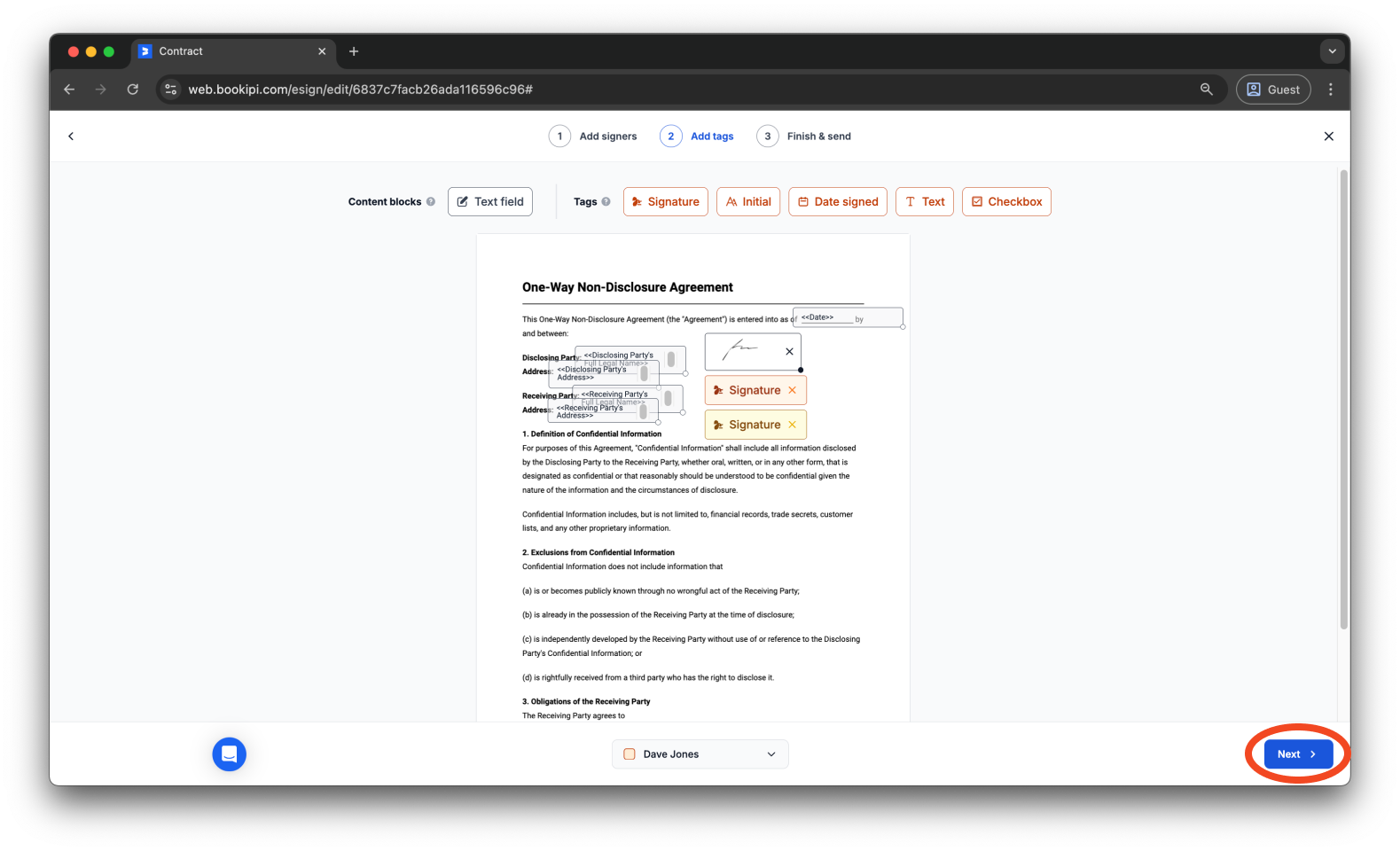 Uncategorized - How to set a signing order in your Bookipi eSign document - 9