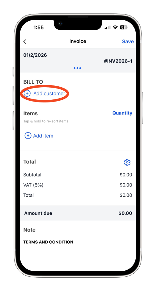Uncategorized - How to create and send an invoice on the mobile app - 2