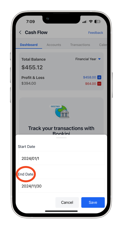 Invoice Mobile App - How to view profit and loss totals - 7