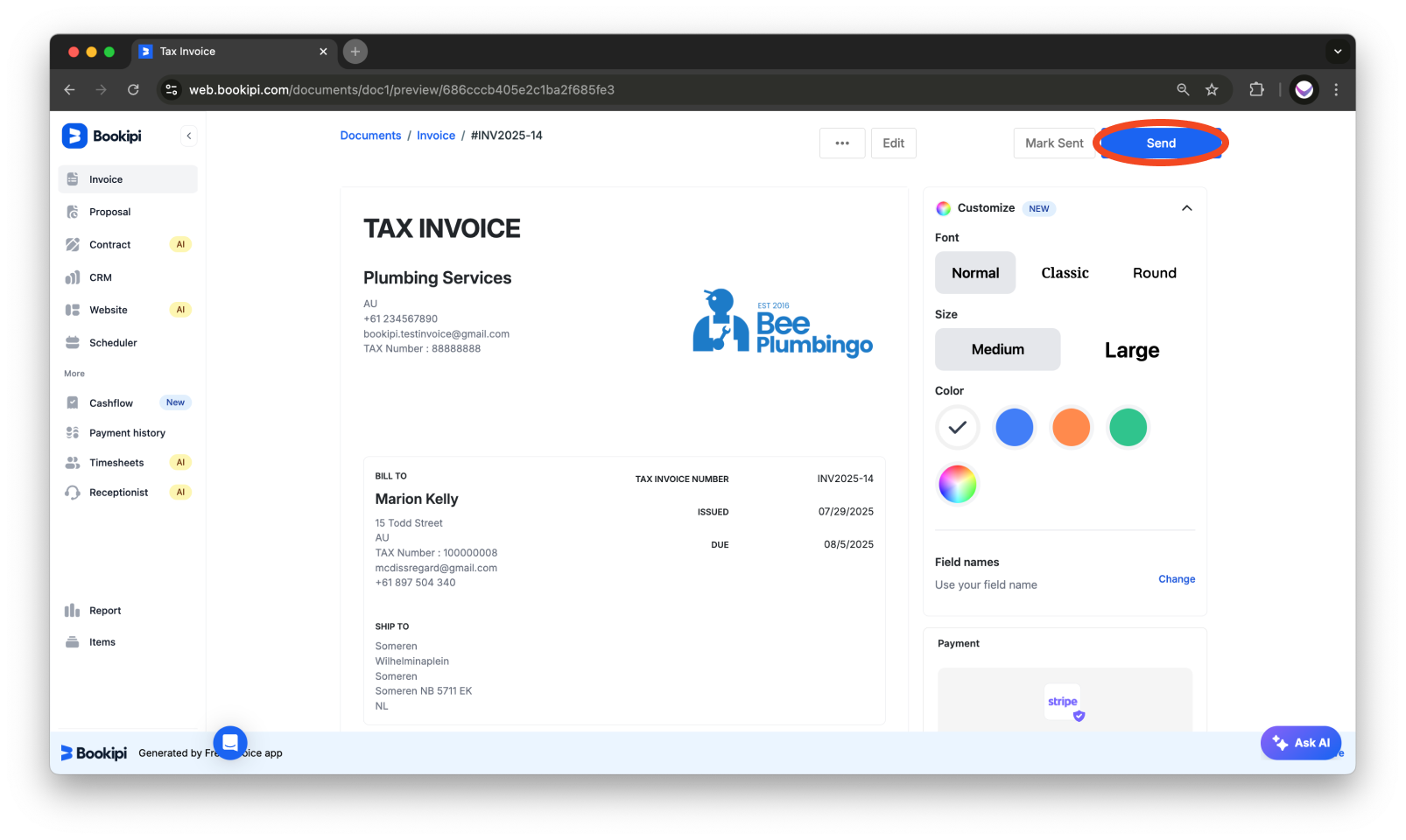 Invoice Web V2 - How to refund customers on Stripe and reissue invoices - 7