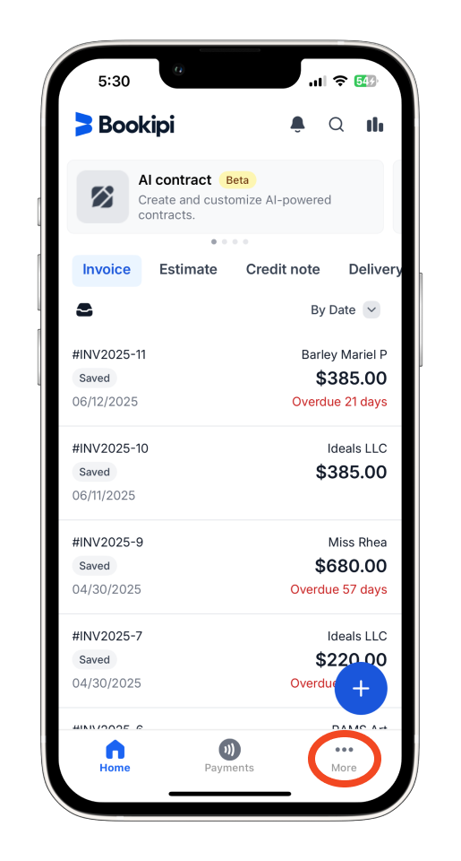Invoice Mobile App - How to add your logo to invoices on the mobile app - 1
