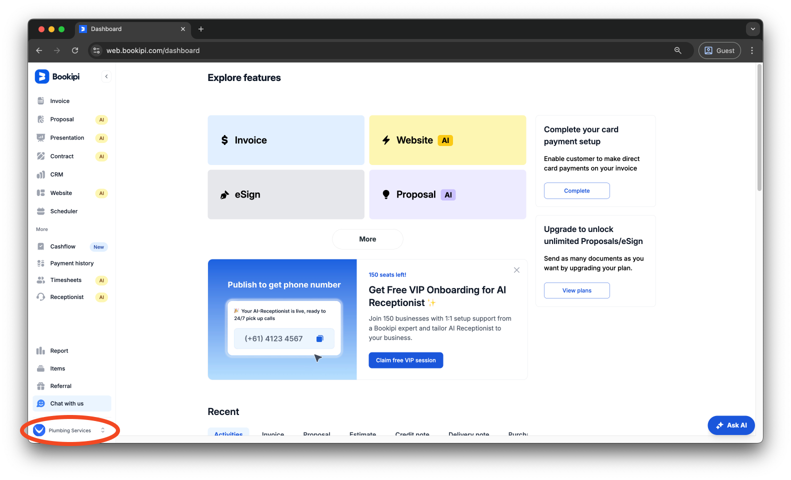 Invoice Web V2 - How to add bank details as notes on the Web App - 1
