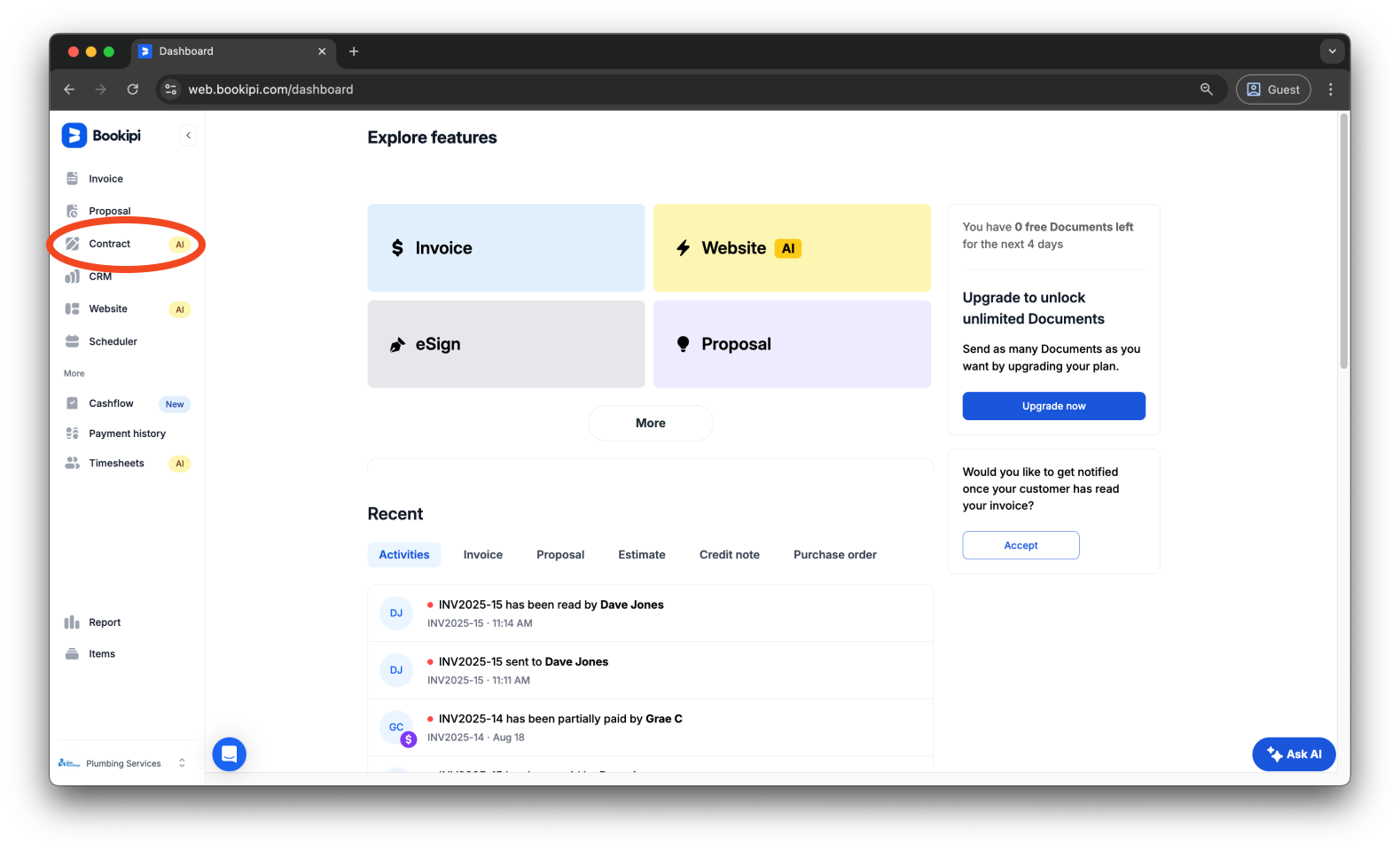 Uncategorized - How to add an access code to your Bookipi eSign document - 1