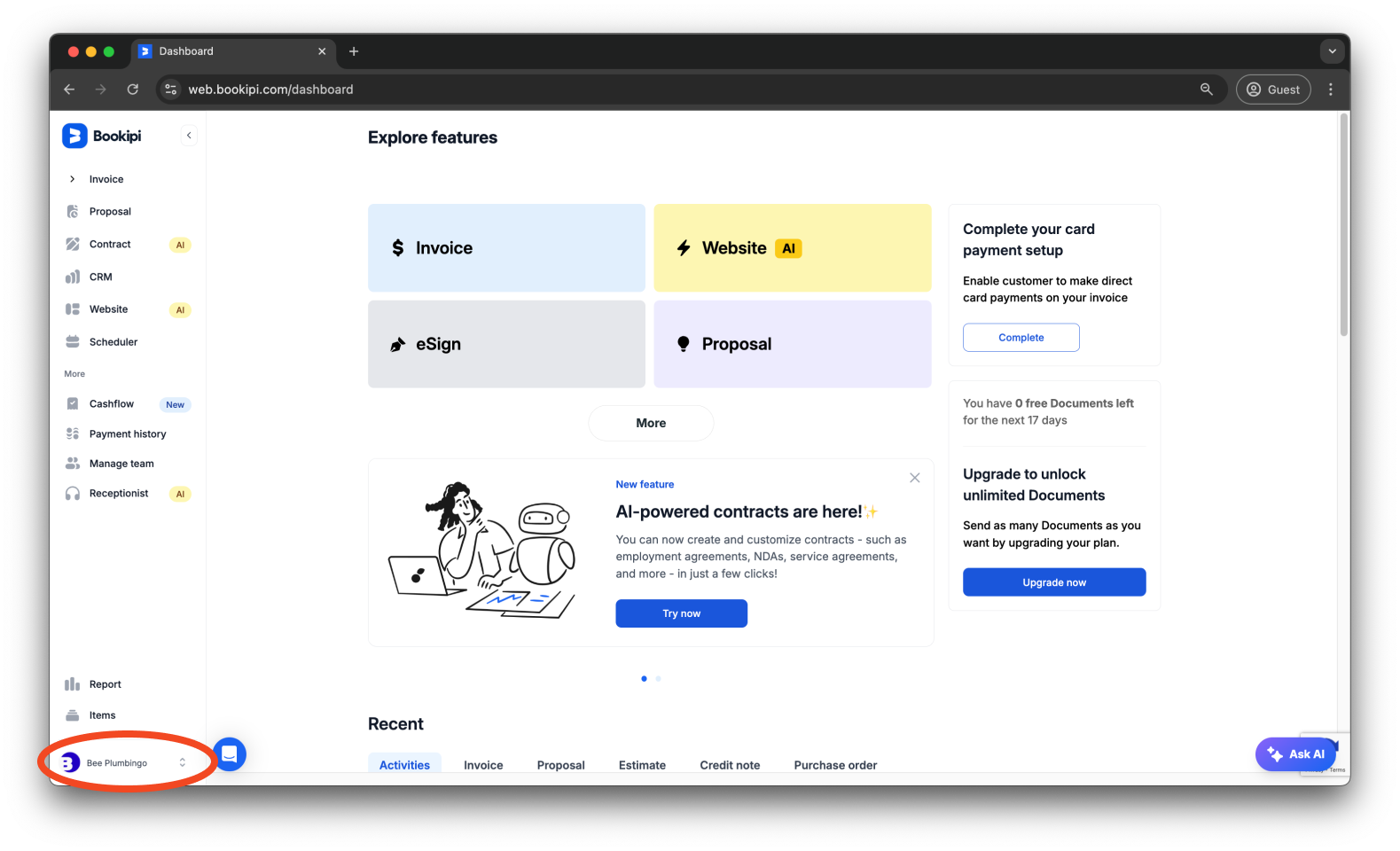 Bookipi Subscriptions - How to reactivate subscriptions - 1