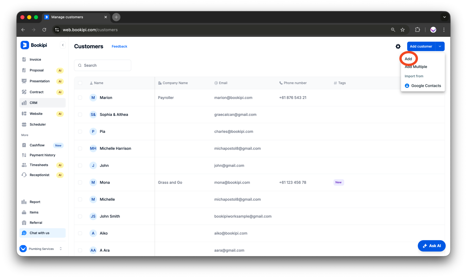Invoice Web V2 - How to create, edit, copy and delete a customer - 3