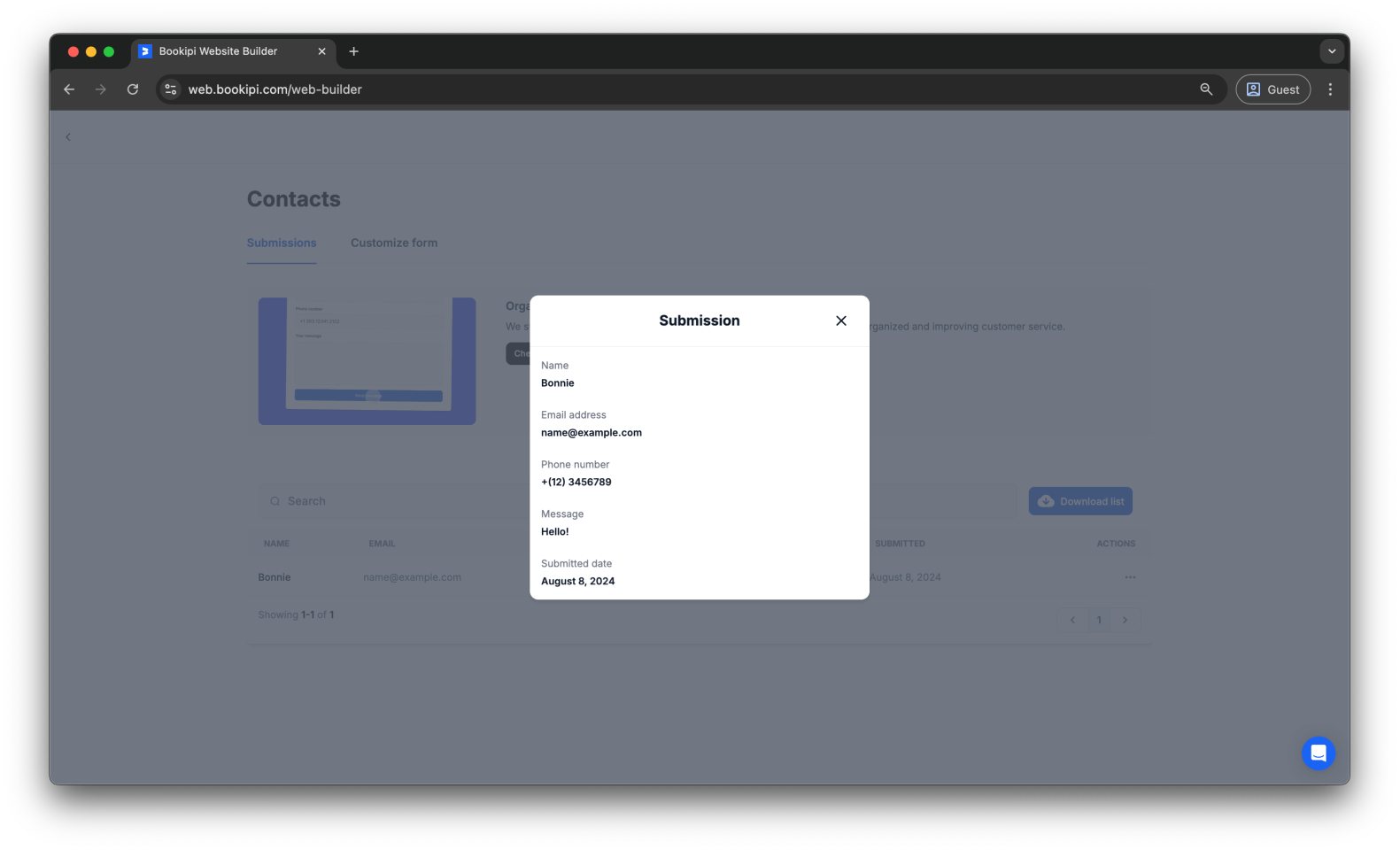 Bookipi AI Website Builder - How to locate messages in the Bookipi AI Website Builder - 5