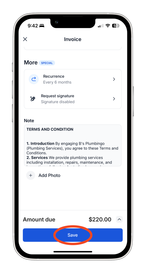 Uncategorized - How to set up a Recurring Invoice in the Bookipi Mobile App - 11