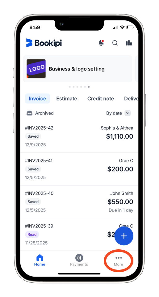 Invoice Mobile App - How to add, edit and delete a customer - 1