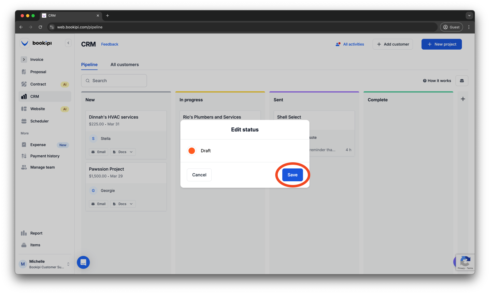 Uncategorized - How to customize the Pipeline statuses in Bookipi CRM - 7