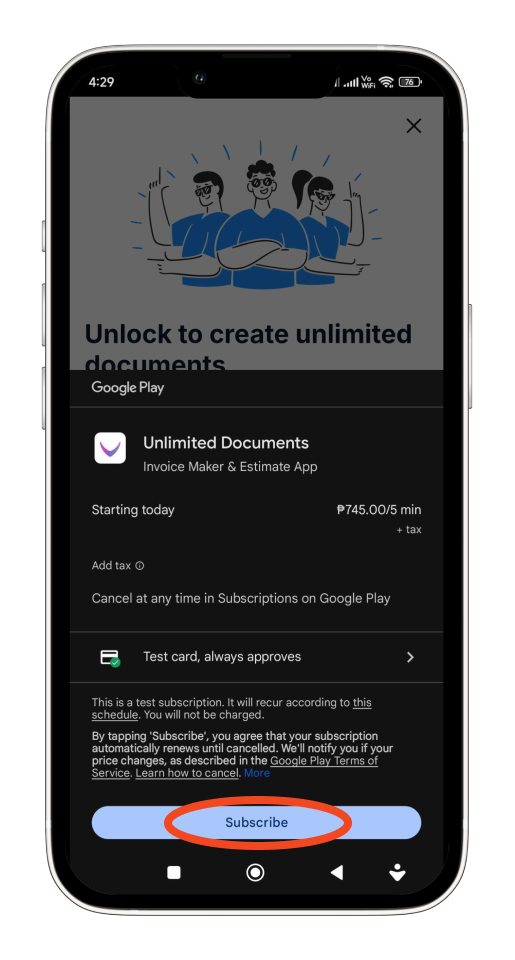 Uncategorized - How to subscribe to the Bookipi Invoice mobile app - 5