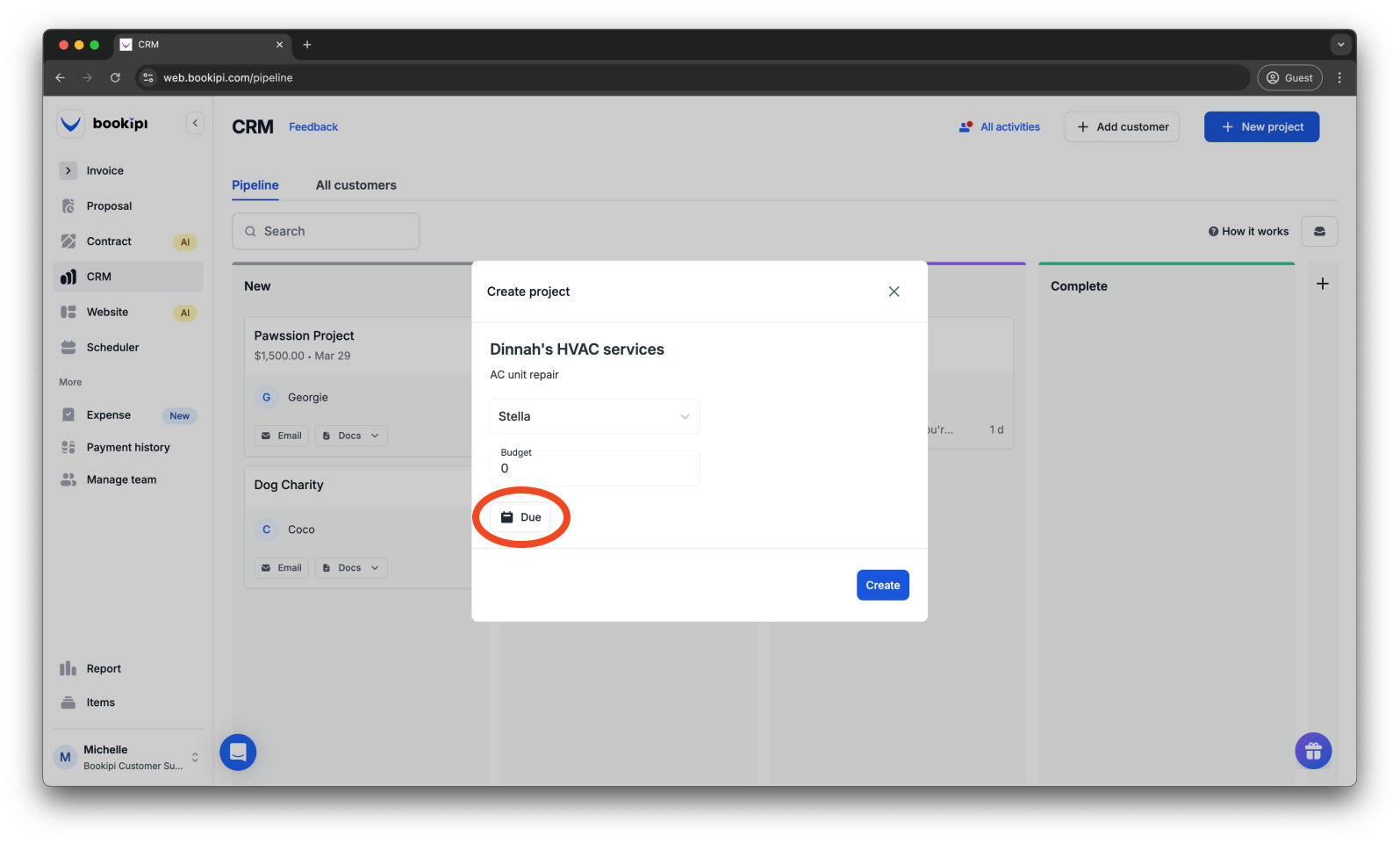 Uncategorized - How to create a project in Bookipi CRM - 7