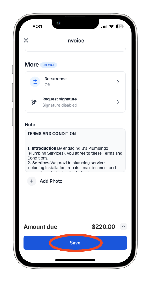 Uncategorized - How to end a recurring Invoice in the Bookipi Mobile App - 8