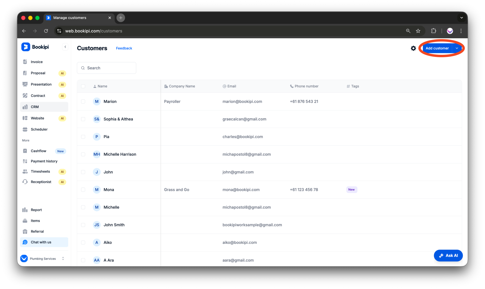 Invoice Web V2 - How to create, edit, copy and delete a customer - 2