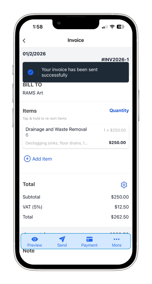 Uncategorized - How to create and send an invoice on the mobile app - 15