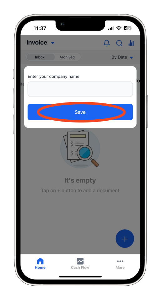 Invoice Mobile App - How to create an account - 5