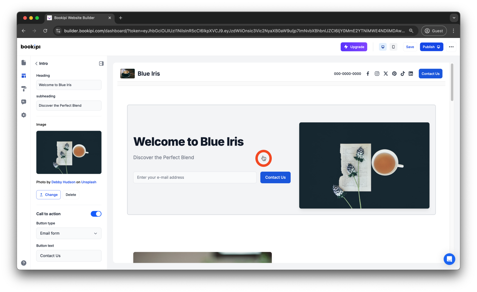 Bookipi AI Website Builder - How to enable the contact buttons and contact form in Bookipi AI Website Builder - 13
