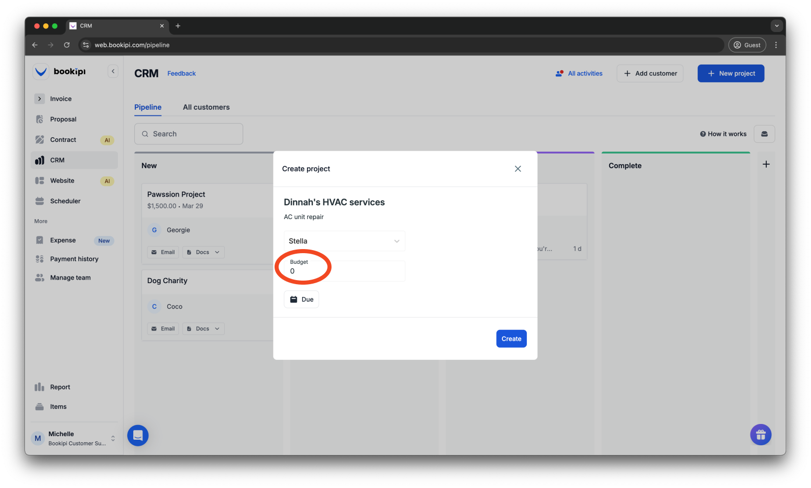 Uncategorized - How to create a project in Bookipi CRM - 6