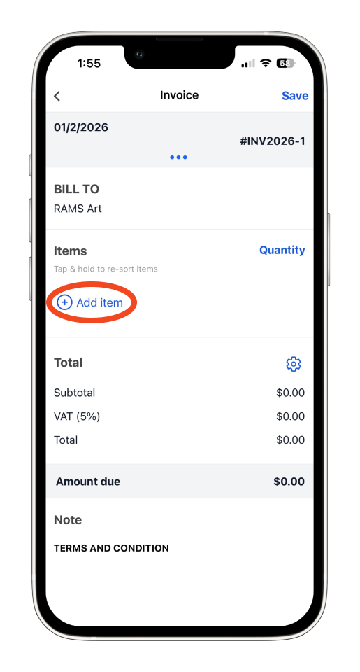 Uncategorized - How to create and send an invoice on the mobile app - 4