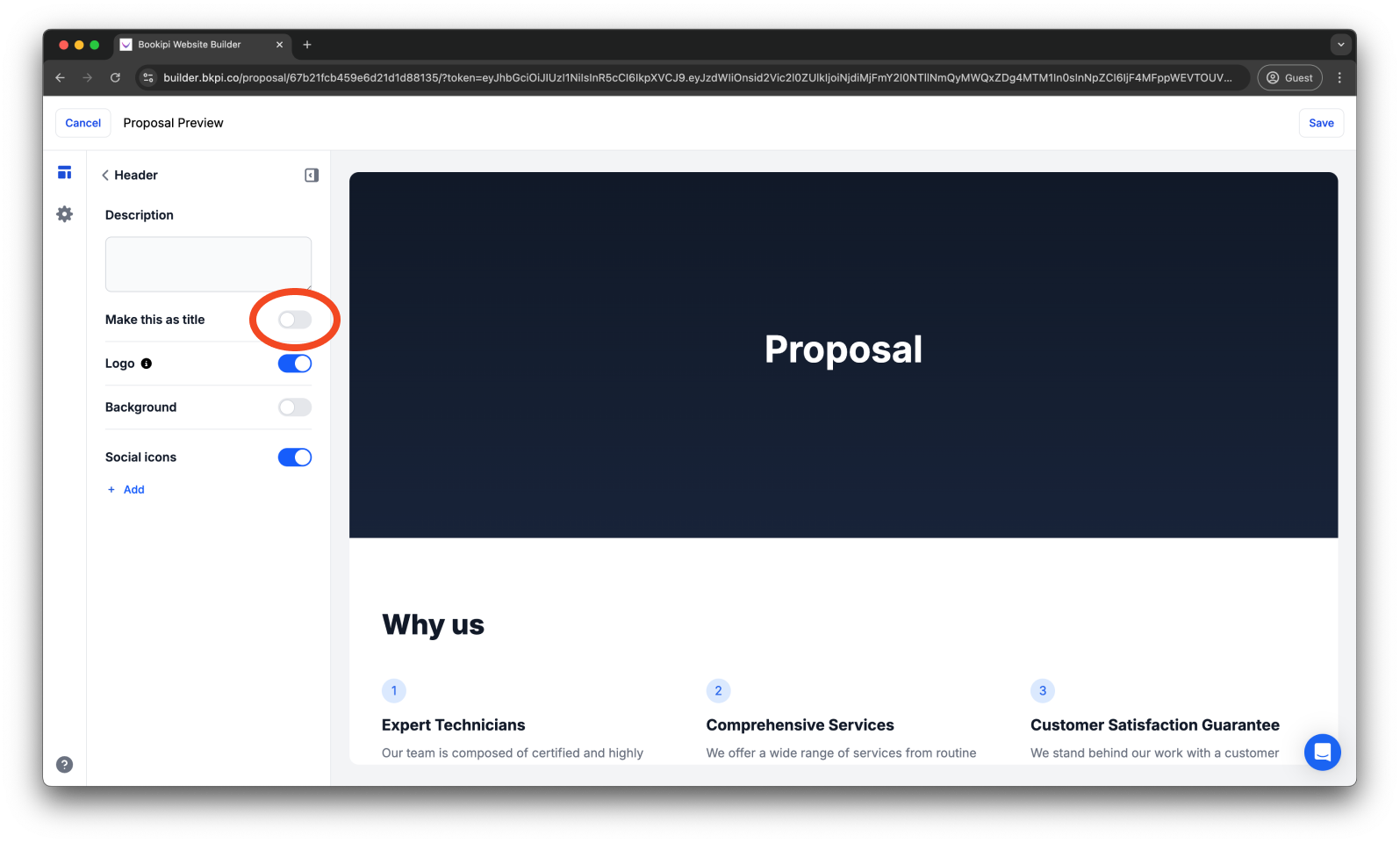 Uncategorized - How to add a title to your Proposal AI - 8