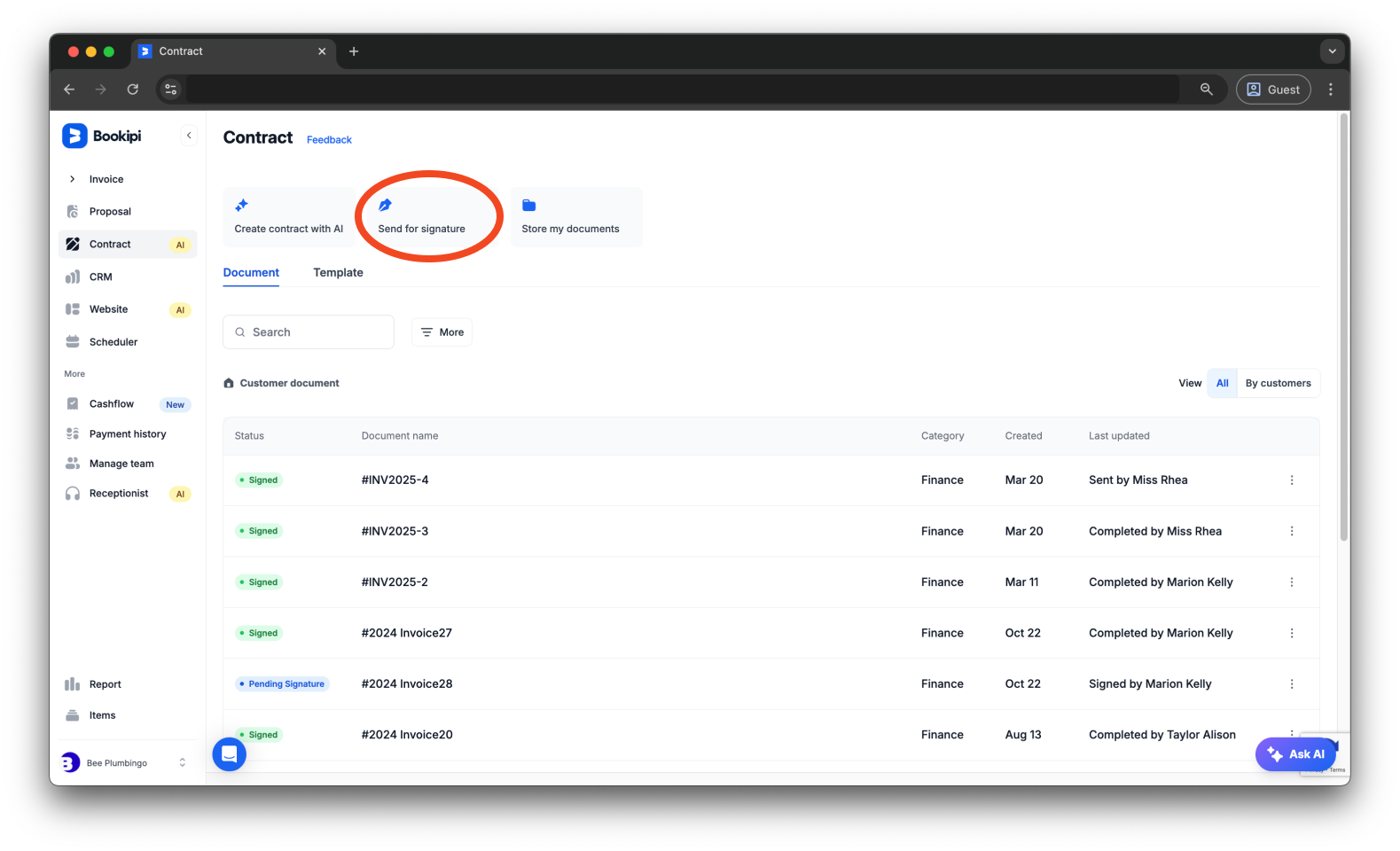 Bookipi eSign - How to create an eSign document from scratch using Bookipi eSign - 2