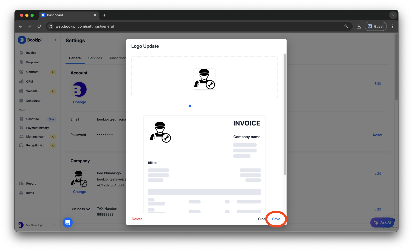 Invoice Web V2 - How to Change Your Logo on Web V2 - 7
