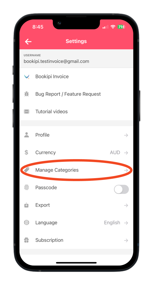 Bookipi Expense - How to create a category in Bookipi Expense - 2