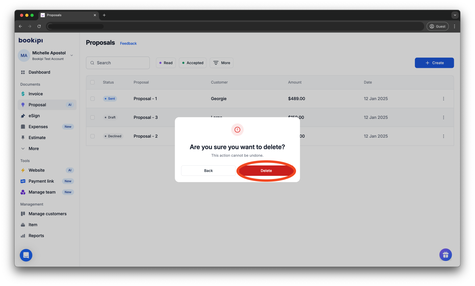 Uncategorized - How to delete a Proposal AI - 5
