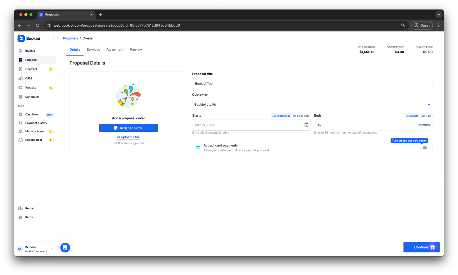Bookipi Proposal Maker - How to duplicate a proposal on the Web App - 5