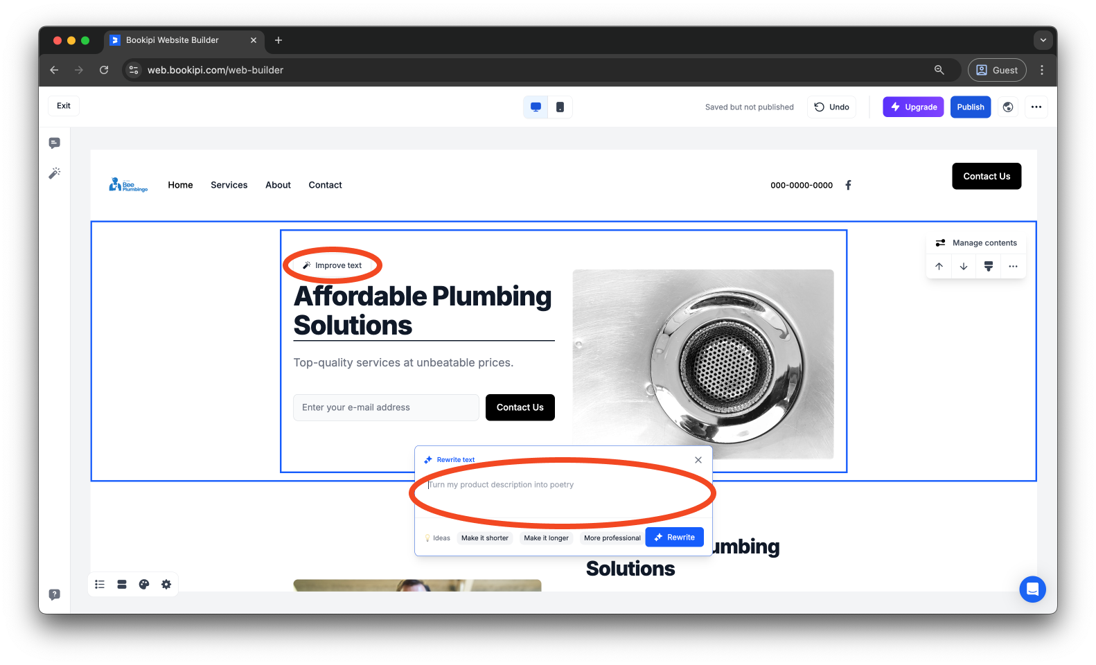 Bookipi AI Website Builder - How to edit your website in Bookipi AI Website Builder - 5