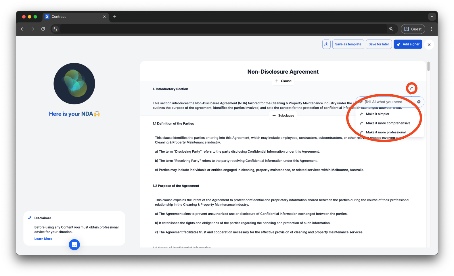 Uncategorized - How to create and send an AI Contract with Bookipi eSign - 11