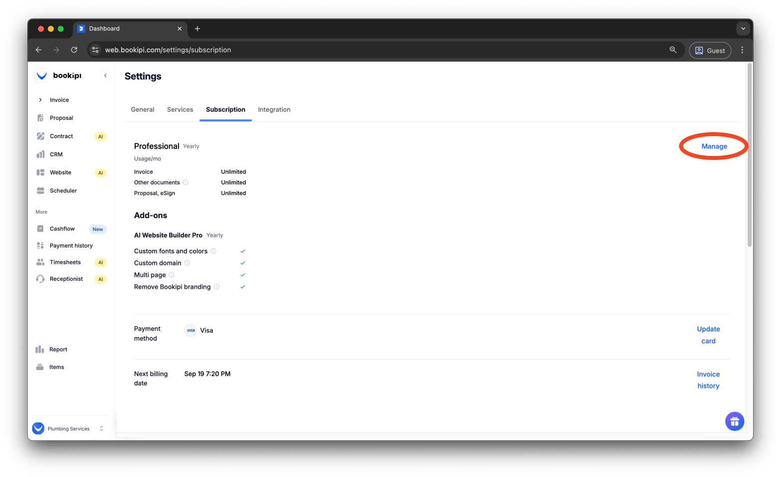 Bookipi AI Website Builder - How to cancel your Bookipi AI Website Builder Pro subscription - 4