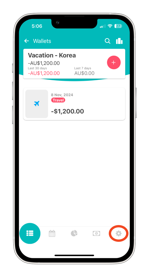 Bookipi Expense - How to change the currency of a wallet - 2