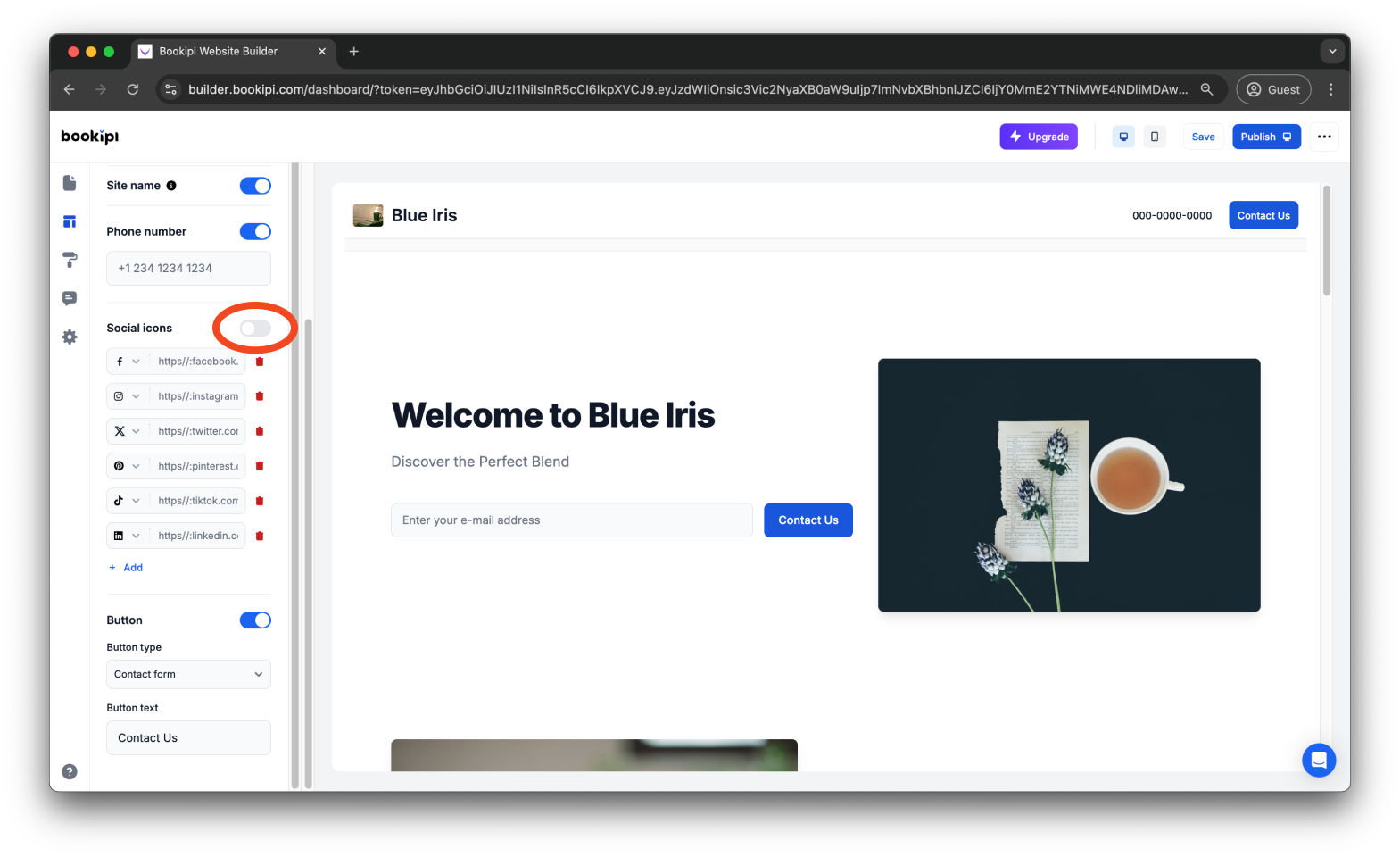Uncategorized - How to add, edit and delete your social media links in Bookipi AI Website Builder - 11